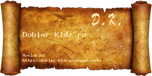 Dobler Klára névjegykártya